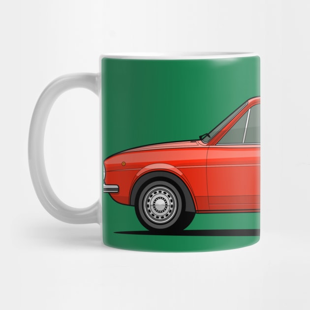 Alfasud side profile drawing - Red by RJW Autographics